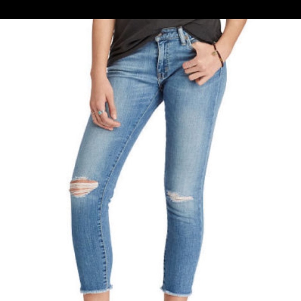 Ralp Lauren Morgan skinny distressed fray 30